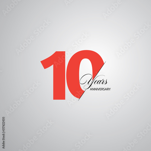 10 Year Anniversary Vector Template Design Illustration