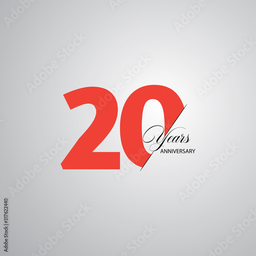 20 Year Anniversary Vector Template Design Illustration