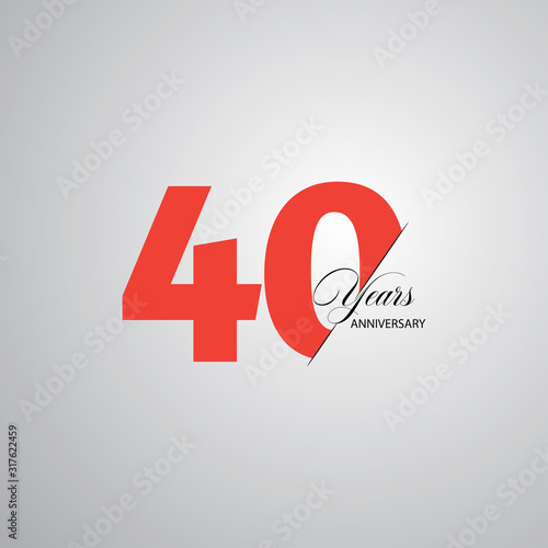 40 Year Anniversary Vector Template Design Illustration