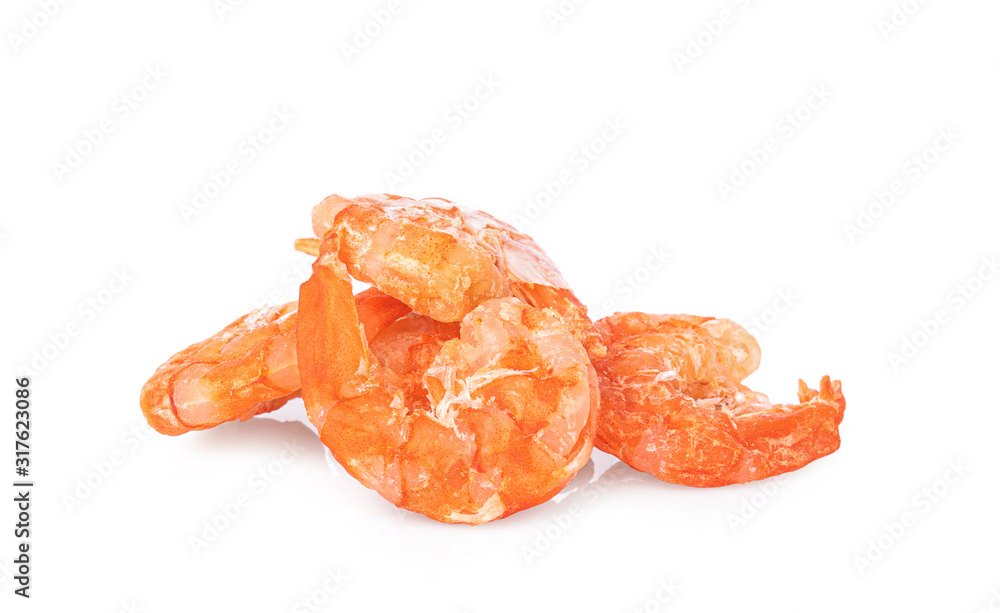 dried shrimp isolated on a white background. dried shrimp isolated on a white background.