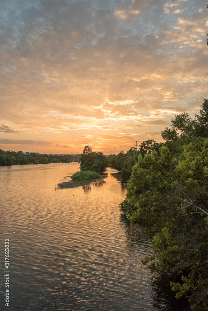 sunset on the river