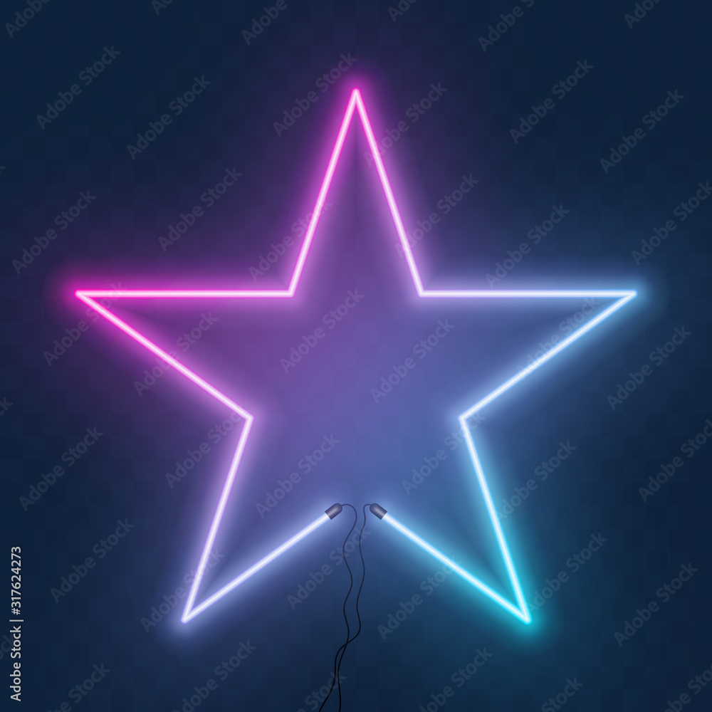 Abstract Neon Star frame. Electric Border. Night Club Sign. 3d Retro Light Starry Signboard With Shining Neon Effect. Techno Glowing Frame On Dark Blue Backdrop. Colorful Vector Illustration Abstract Neon Star frame. Electric Border. Night Club Sign. 3d Retro Light Starry Signboard With Shining Neon Effect. Techno Glowing Frame On Dark Blue Backdrop. Colorful Vector Illustration