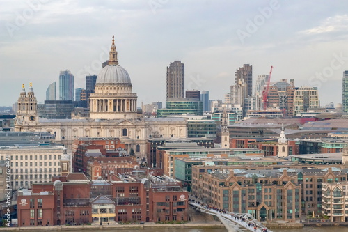 St Paul's Cathedral and London skyline on a cloudy winter day © Jacki