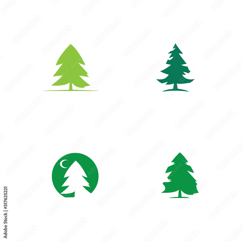 Obraz premium pine tree logo illustration vector design