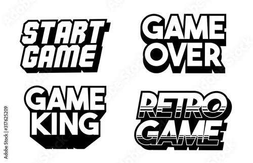 set collection classic retro game phrases 