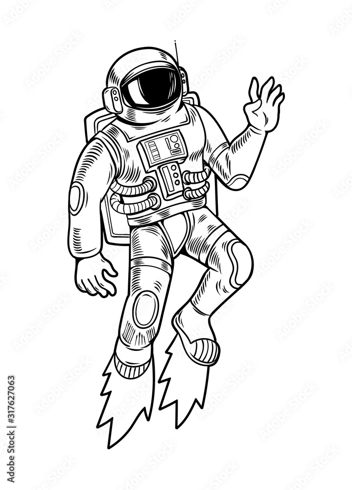 spaceman which flying up design