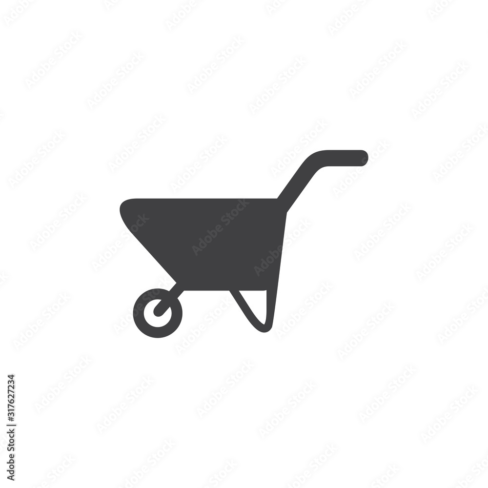 wheelbarrow icon, trowel icon wheelbarrow icon, trowel icon