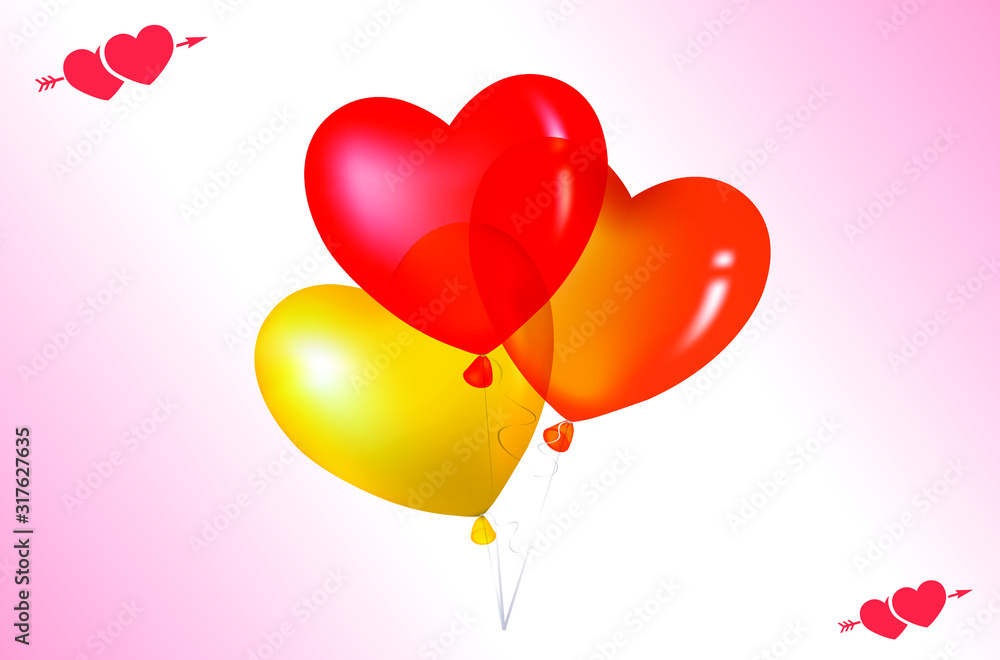 balloons in shape of heart