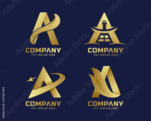 letter initial a logo collection 