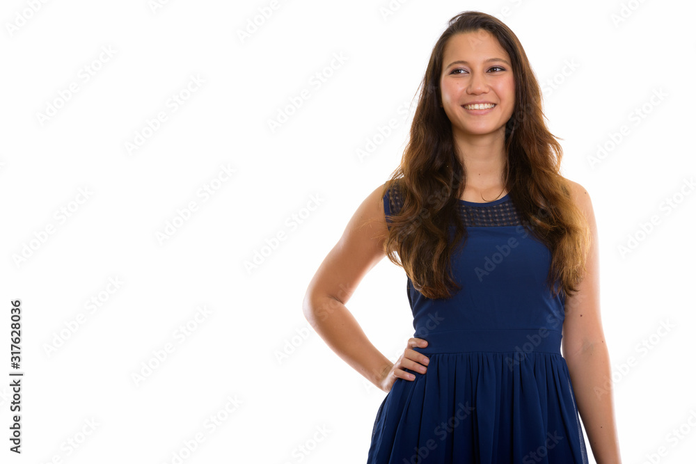 Portrait of happy young beautiful woman smiling Portrait of happy young beautiful woman smiling