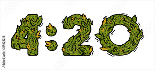 lettering design weed number of time 420