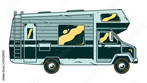 Vintage recreational vehicle Camper car