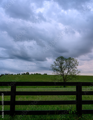 Gray Clouds Over Horse Pasture