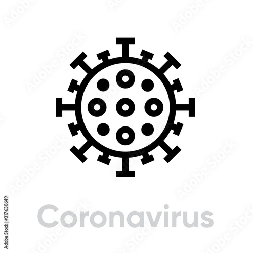 Coronavirus, Danger Virus vector line