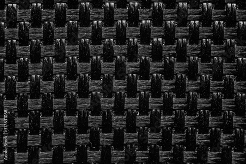 Weave texture background black macro