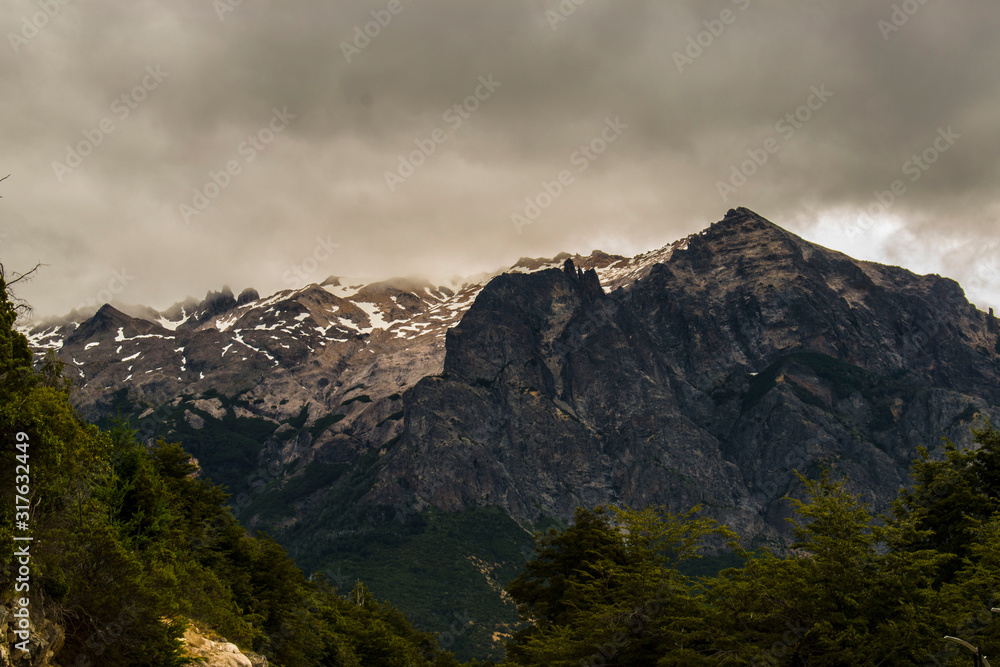 mountain landscape with mountains and clouds