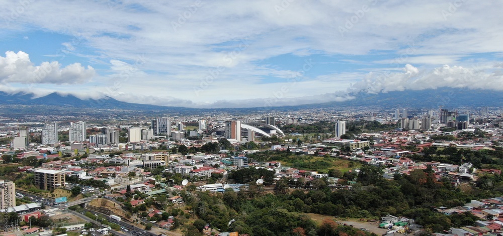 Panoramic view of La  Sabana and San Jose, Costa Rica