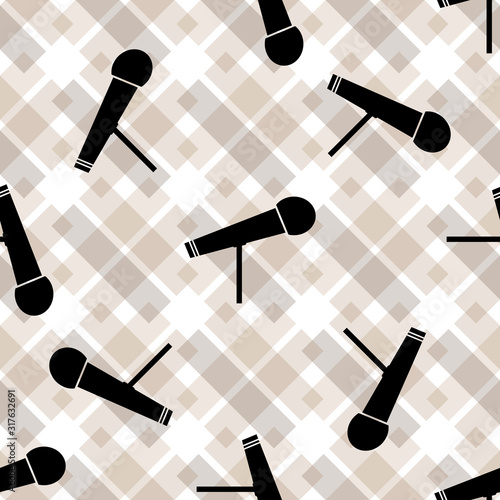 Doodle Microphone seamless pattern background. vector seamless pattern