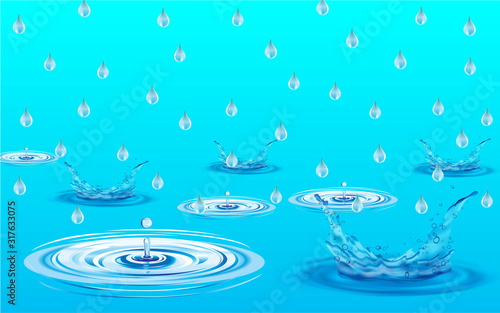 rain on the water	