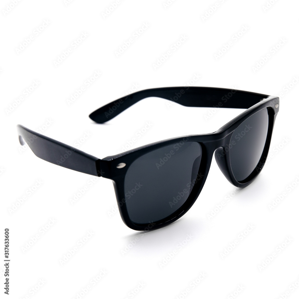 Stylish sunglasses in black color isolated on white background