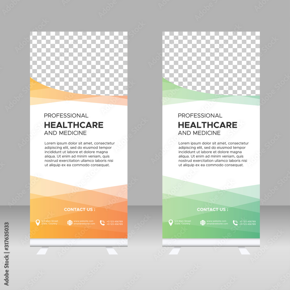 Creative gradient roll up banner templates
