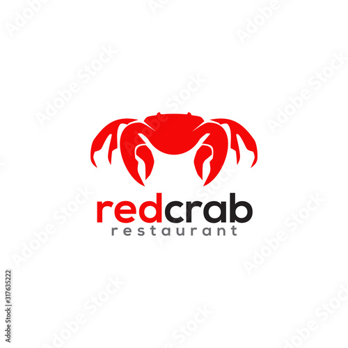 Red crab logo icon design vector illustration template