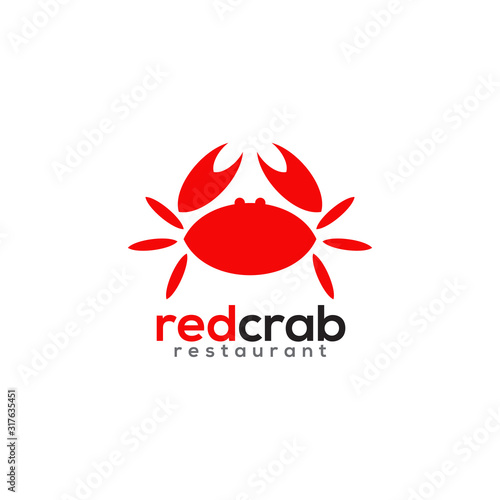 Red crab logo icon design vector illustration template