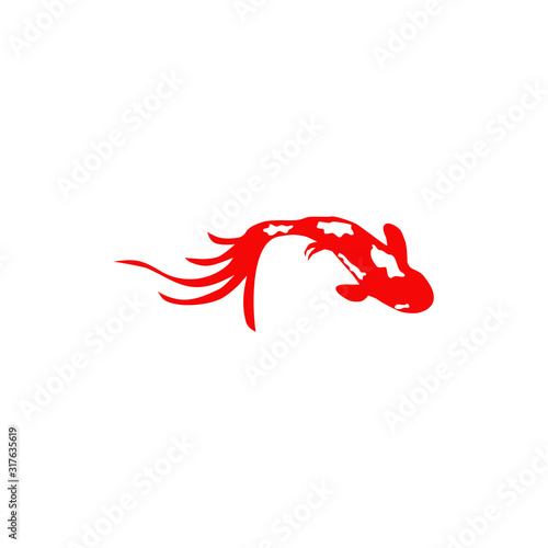 Koi fish icon logo design vector template