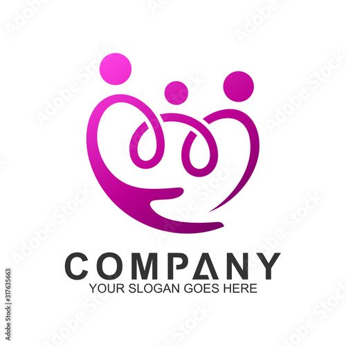 People Care Logo,Abstract Family Logo