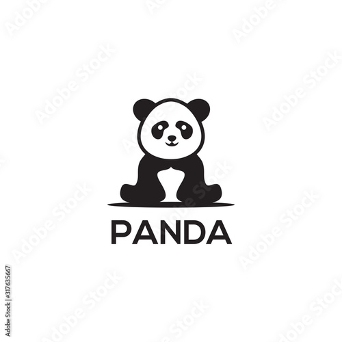 Panda icon logo design vector template