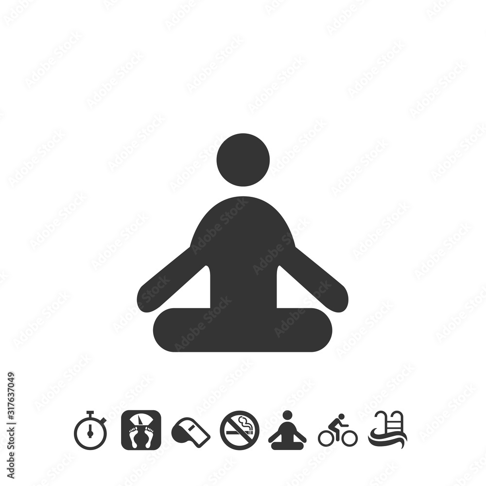 yoga meditate icon vector for website and graphic design yoga meditate icon vector for website and graphic design