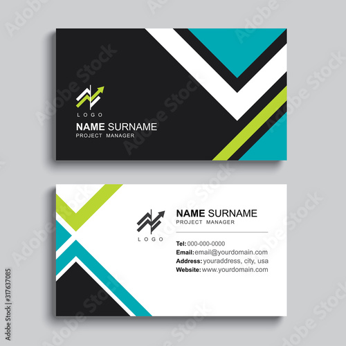 Minimal business card print template design.