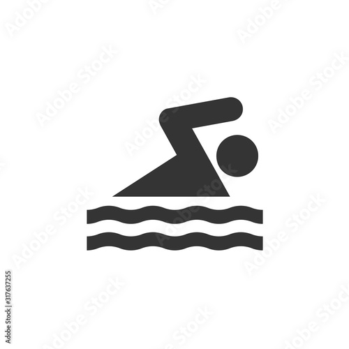person swimming icon vector for website and graphic design