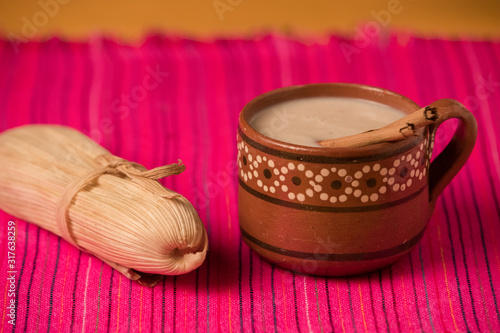 Tamales con atole dia de la Candelaria photo