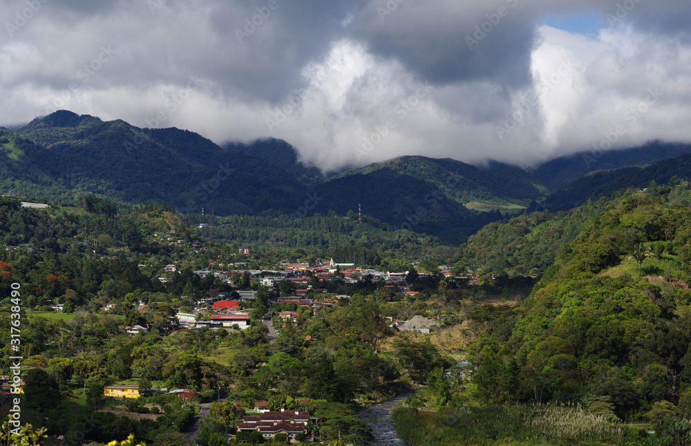 The town of Boquete in the Chiriqui province of western Panama. This are is known for the production of quality coffee.