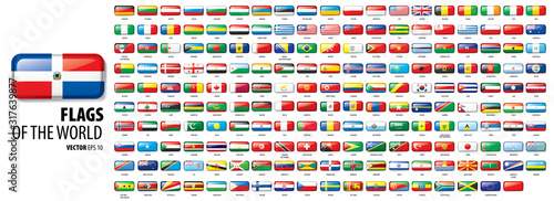 National flags of the countries. Vector illustration on white background