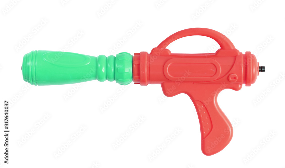 Plastic water gun isolated on white background Plastic water gun isolated on white background