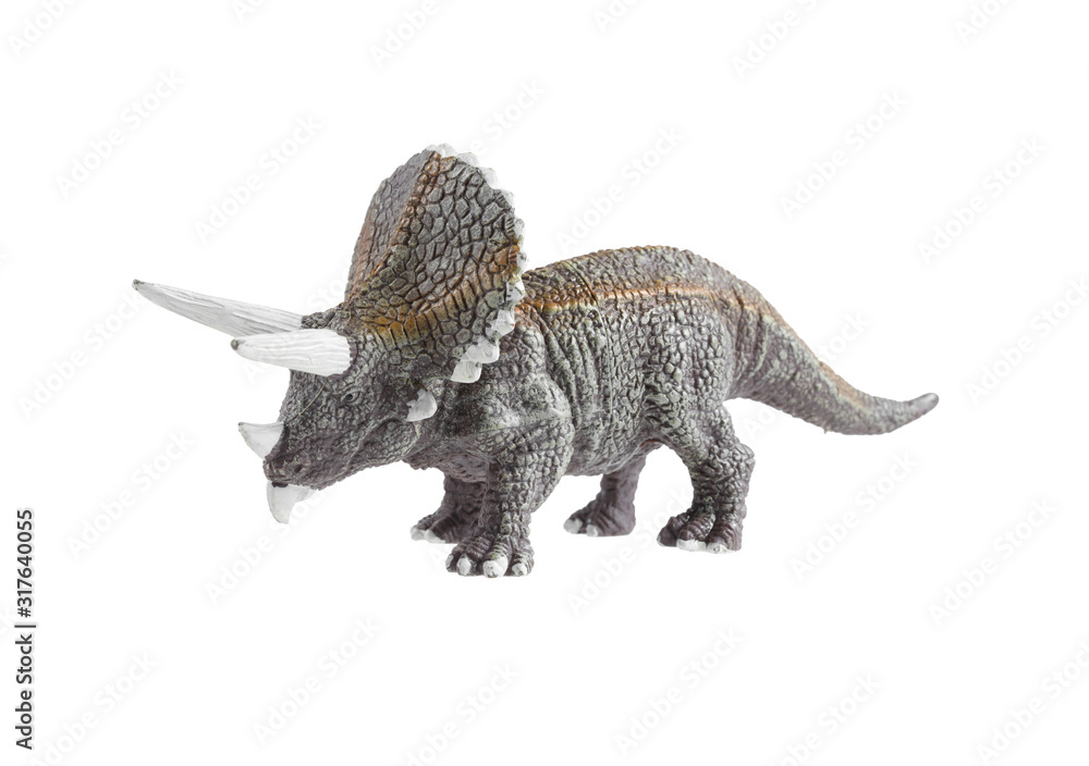 Obraz premium Zabawka dinozaura na białym tle, model dinozaura Minaiture