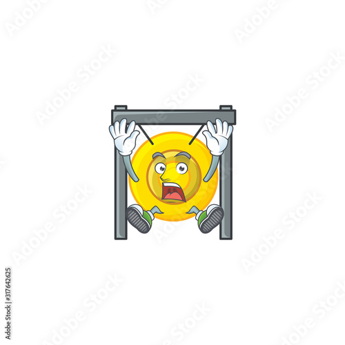 An icon character of chinese gong style with shocking gesture