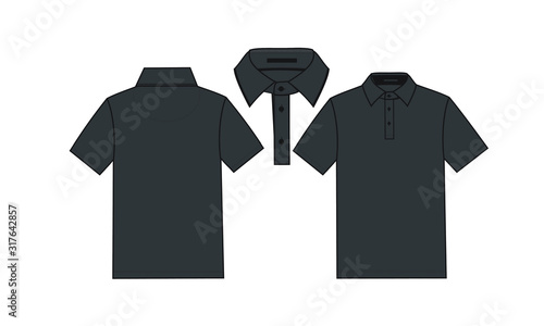 Polo Shirt Black and White Sports Item