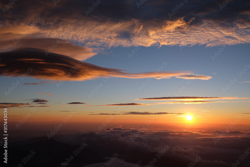 sunrise on top of Mt Fuji