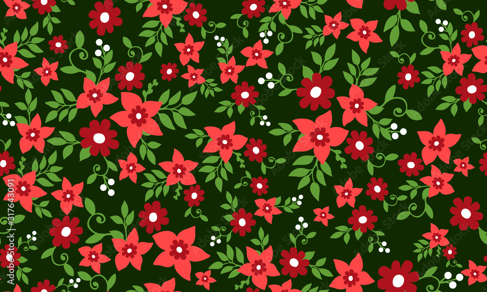 Elegant flower pattern Background for Christmas, with seamless of red rose flower design. Elegant flower pattern Background for Christmas, with seamless of red rose flower design.