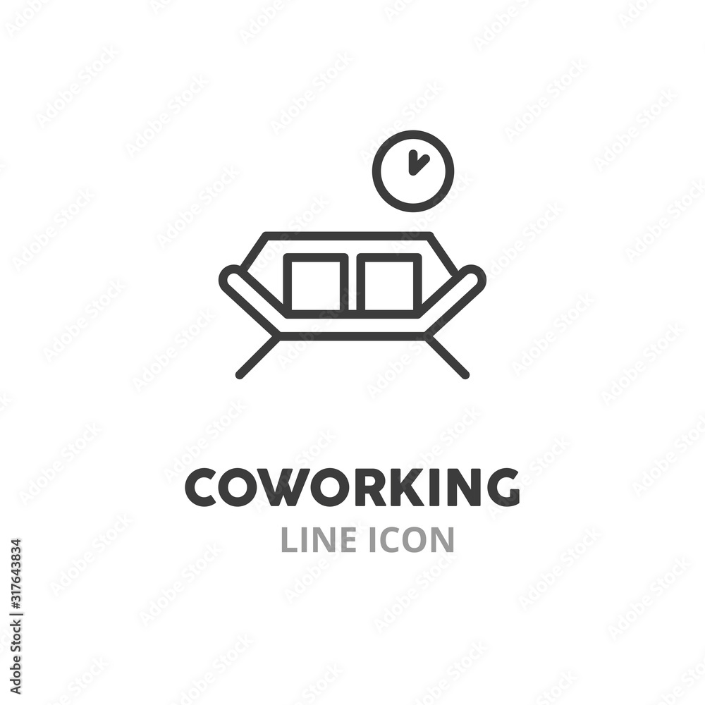 Coworking symbol thin line icons. Vector illustration symbol elements for web design.. Coworking symbol thin line icons. Vector illustration symbol elements for web design..