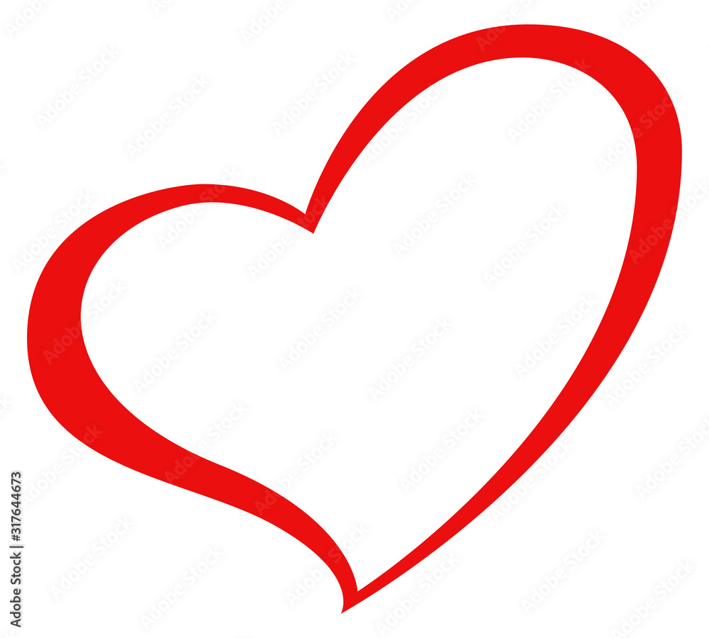 Silhouette red heart shape symbol of love. Valentines day icon Silhouette red heart shape symbol of love. Valentines day icon