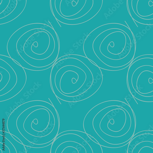 Swirly on Blue seamless doodle surface pattern design vector background