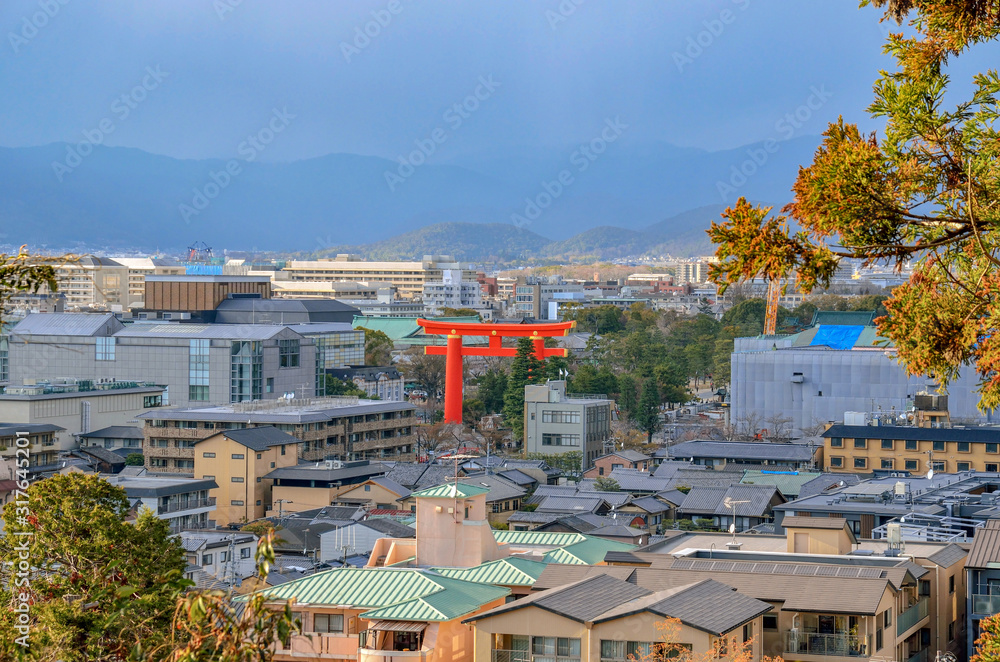 Obraz premium 京都市の都市風景