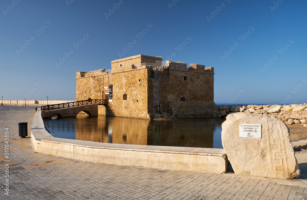 Paphos Castle located on the edge of town's harbour. Cyprus