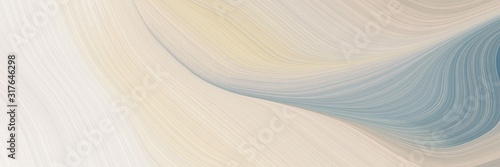 surreal horizontal banner with light gray, light slate gray and dark gray colors. dynamic curved lines with fluid flowing waves and curves