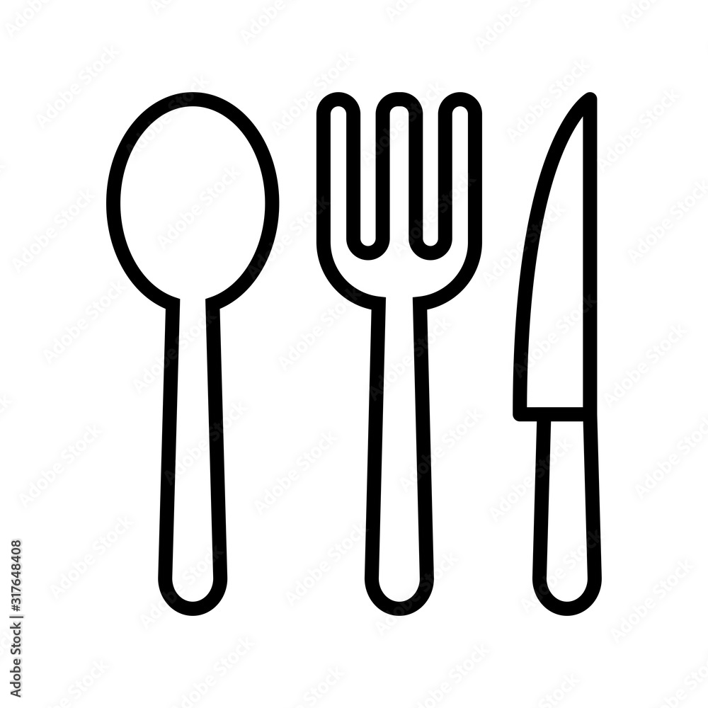 flatware - fork, spoon , plate and knife icon vector design template flatware - fork, spoon , plate and knife icon vector design template