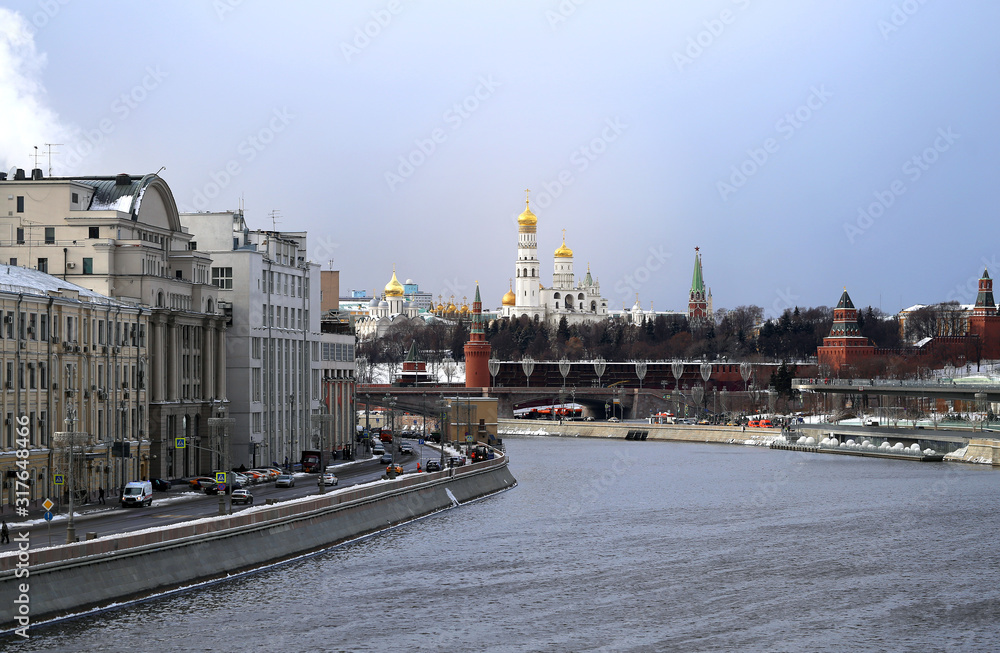 Beautiful landscape photos of the Moscow winter Kremlin